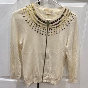 Michael Kors Ivory Beaded Jacket